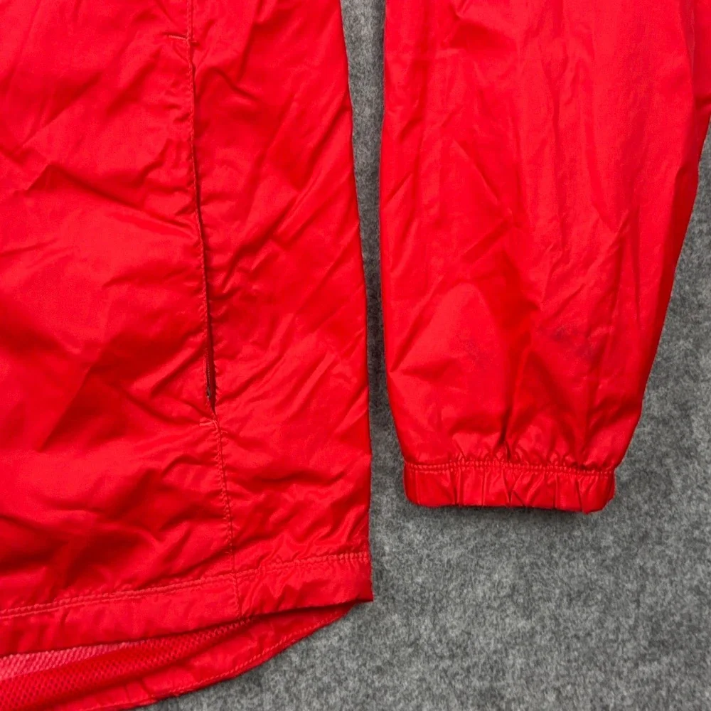 Nike Rain Jacket Mens Medium Red Foundation 12 Hooded Windbreaker Zip Soccer